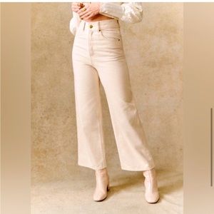 SEZANE LE CROP ECRU size 36 - high rise - wide leg - denim